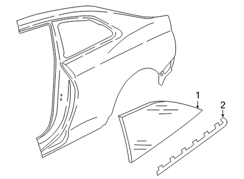 2022 Audi RS5 Glass & Hardware - Quarter Panel