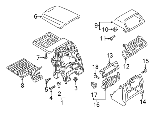 2023 Audi RS6 Avant Console Diagram 1