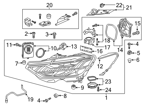 2022 Audi S7 Sportback Headlamp Components