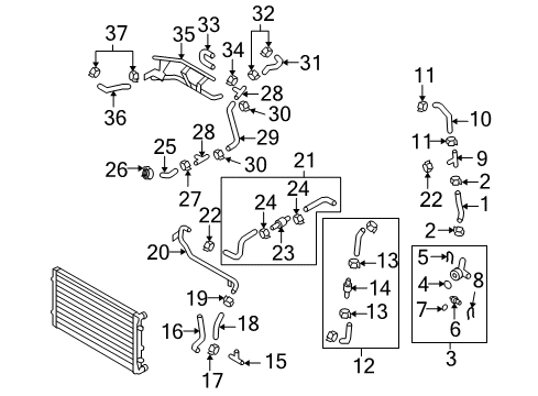 2008 Audi TT Quattro Connector Hose Diagram for 1K0-121-109-AA