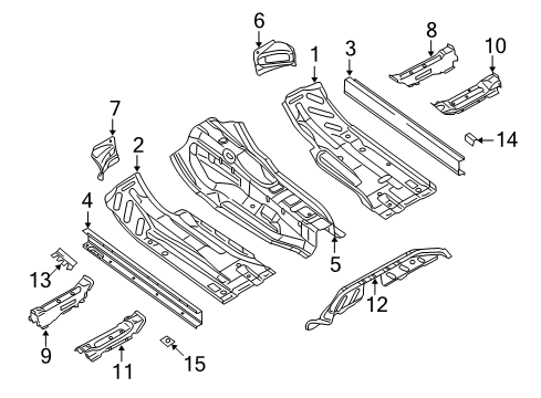 2013 Audi RS5 Pillars, Rocker & Floor - Floor & Rails Diagram 2