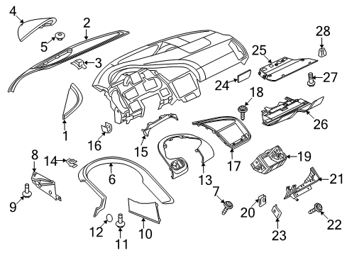 2015 Audi R8 Cluster & Switches, Instrument Panel Diagram 3