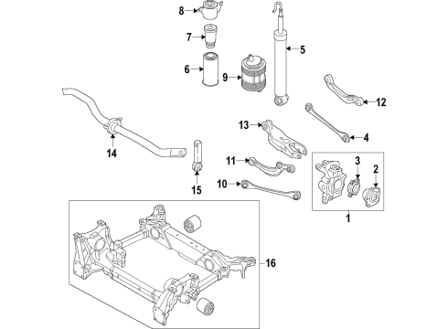 2022 Audi e-tron Quattro Rear Axle, Lower Control Arm, Upper Control Arm, Ride Control, Stabilizer Bar, Suspension Components