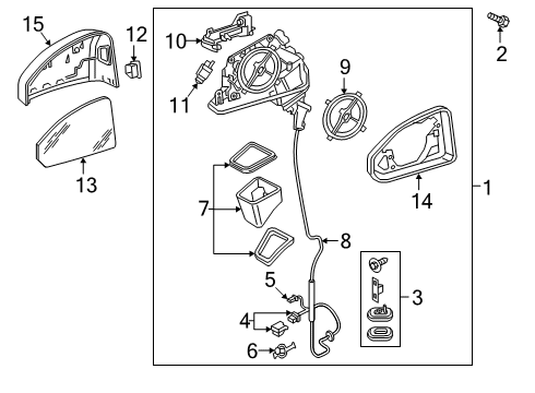 2022 Audi A5 Quattro Outside Mirrors Diagram 1