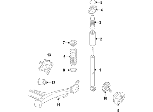 2017 Audi A3 Rear Suspension System, Rear Axle Diagram 2