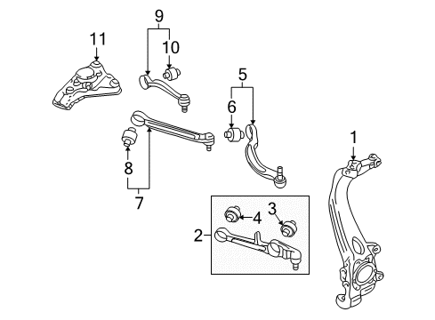 2009 Audi S4 Front Suspension Components, Lower Control Arm, Stabilizer Bar