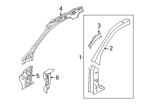 2014 Audi A4 Hinge Pillar