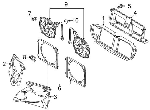 2015 Audi R8 Cooling System, Radiator, Water Pump, Cooling Fan Diagram 1