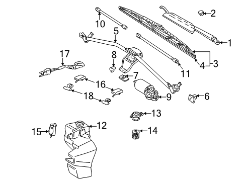 1996 Audi A4 Wiper & Washer Components