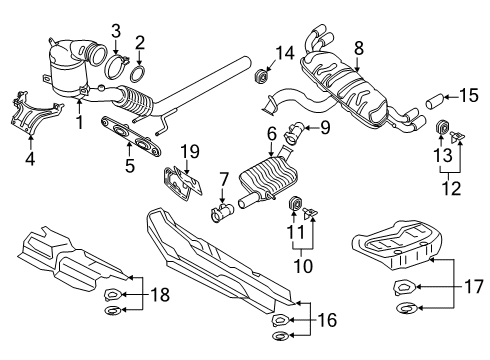 2020 Audi A3 Rear Muffler Diagram for 8V5-253-609-J