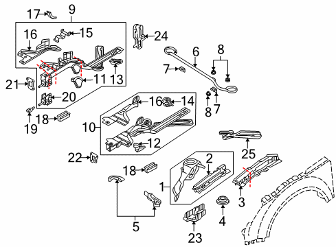 2006 Audi TT Structural Components & Rails