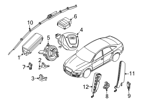 2006 Audi A6 Quattro Air Bag Components