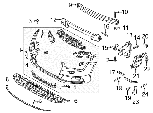 2018 Audi A7 Quattro Front Bumper Diagram 3