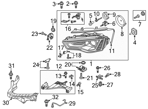 2014 Audi A4 Headlamps, Headlamp Washers/Wipers