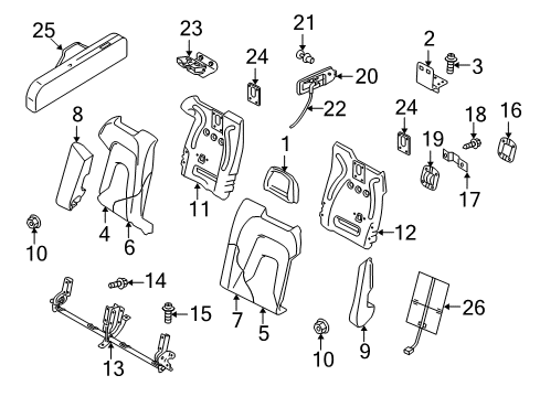 2011 Audi A5 Rear Seat Components