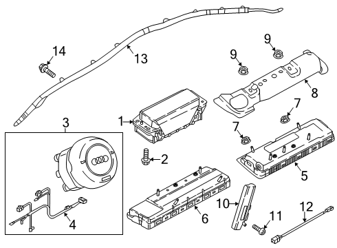 2022 Audi A5 Sportback Air Bag Components