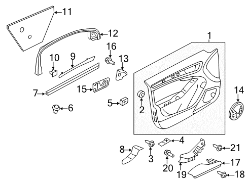 2010 Audi Q5 Interior Trim - Front Door