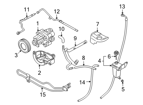 2003 Audi A4 Power Steering Suction Hose Diagram for 8E0-422-887-G