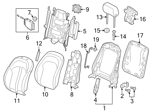 2024 Audi Q8 e-tron Front Seat Components Diagram 3