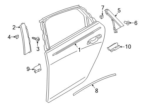 2022 Audi S6 Exterior Trim - Rear Door