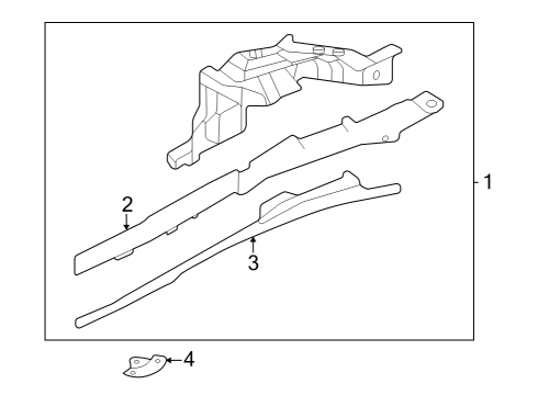 2022 Audi e-tron GT Structural Components & Rails Diagram 1