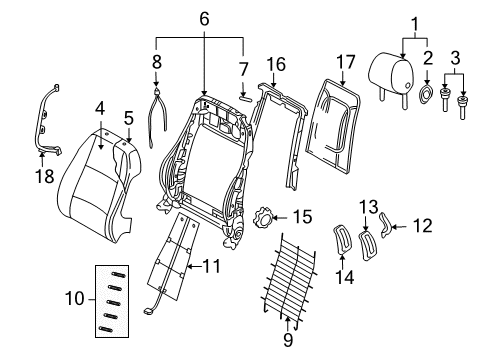 2005 Audi S4 Front Seat Components Diagram 9