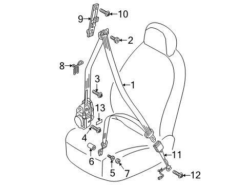 2022 Audi A5 Quattro Front Seat Belts Diagram 2