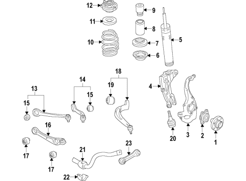 2023 Audi A7 Sportback Front Suspension Components, Lower Control Arm, Upper Control Arm, Ride Control, Stabilizer Bar