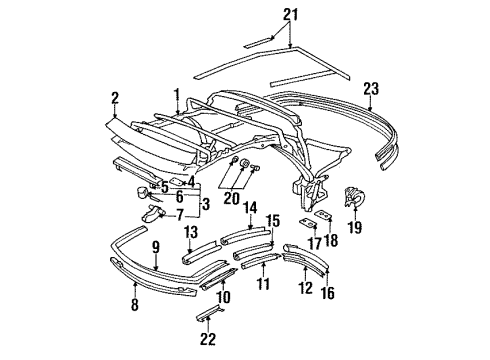 1998 Audi Cabriolet Frame & Components - Convertible Top