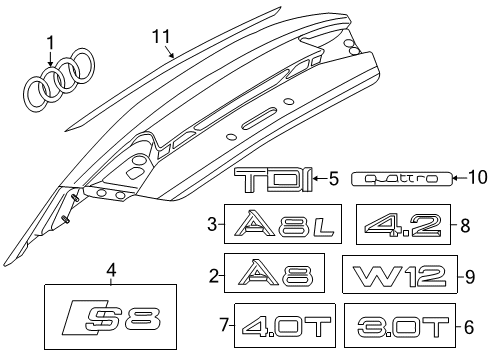 2015 Audi S8 Exterior Trim - Trunk Lid