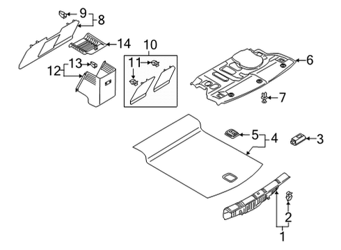 2020 Audi A8 Quattro Interior Trim - Rear Body Diagram 1