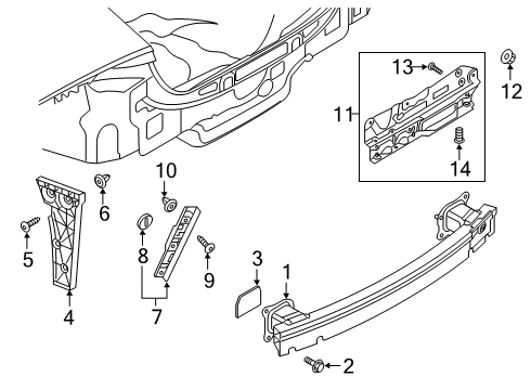 2019 Audi A7 Sportback Bumper & Components - Rear Diagram 4