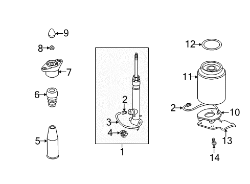 1998 Audi A6 Quattro Struts & Components - Rear Diagram 1