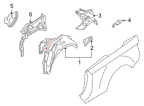 2010 Audi S5 Inner Structure - Quarter Panel