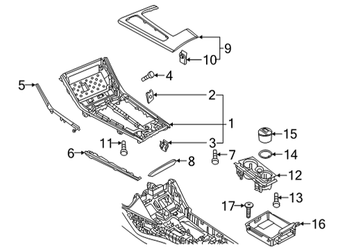 2021 Audi RS7 Sportback Console Diagram 3