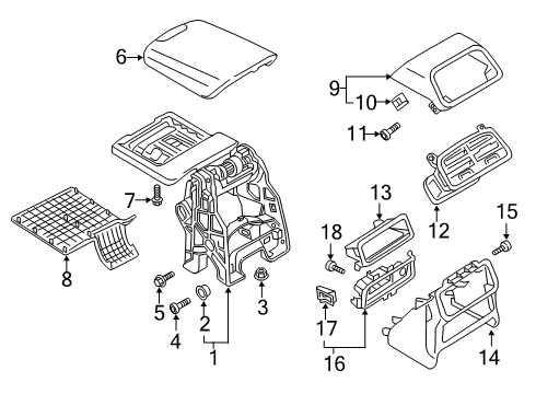 2023 Audi A7 Sportback Console Diagram 1