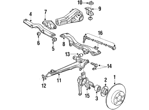 1989 Audi 200 Quattro Rear Suspension Components, Lower Control Arm Diagram 2