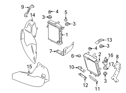 2009 Audi S4 Radiator & Components Diagram 1