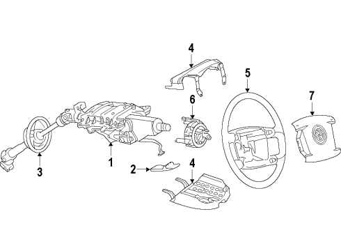 2013 Audi Q7 Steering Column & Wheel, Shroud, Switches & Levers Diagram 2