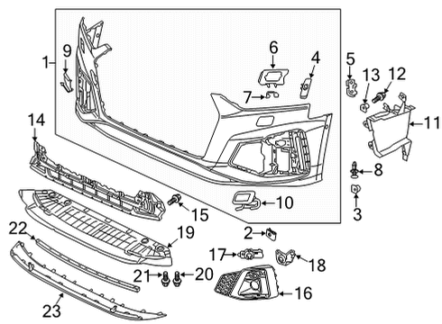 2022 Audi S5 Bumper & Components - Front Diagram 4