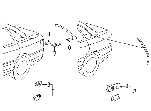 1999 Audi A8 Quattro Exterior Trim - Quarter Panel