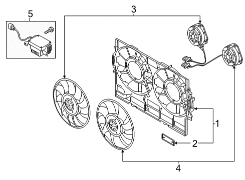 2016 Audi A7 Quattro Cooling System, Radiator, Water Pump, Cooling Fan Diagram 1