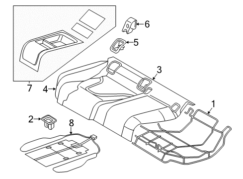 2015 Audi A7 Quattro Rear Seat Components Diagram 2