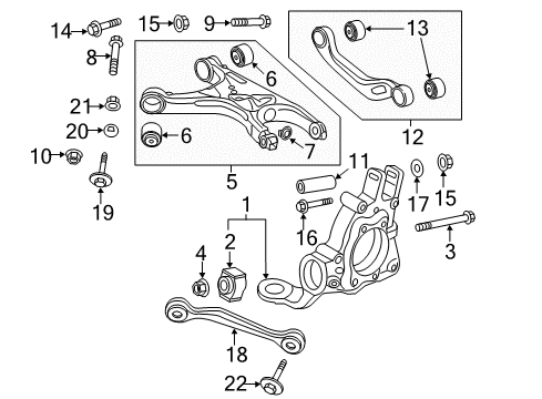 2014 Audi A7 Quattro Rear Suspension, Control Arm Diagram 3