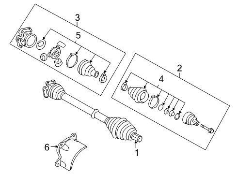 2004 Audi A4 Quattro Drive Axles - Front Diagram 5