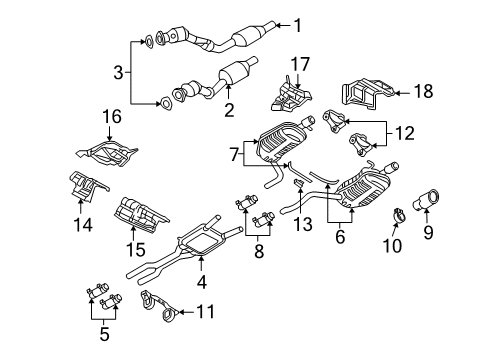 2007 Audi A4 Quattro Exhaust Components Diagram 4