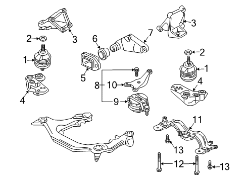 2004 Audi A4 Quattro Engine & Trans Mounting Diagram 6