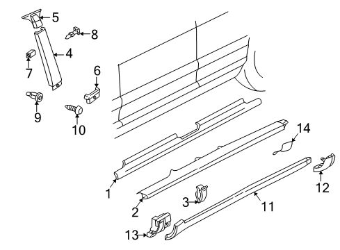 1998 Audi A6 Quattro Exterior Trim - Pillars, Rocker & Floor