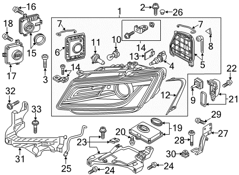 2015 Audi SQ5 Composite Headlamp Diagram for 8R0-941-753-E