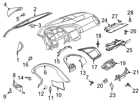 2010 Audi R8 Cluster & Switches, Instrument Panel Diagram 3